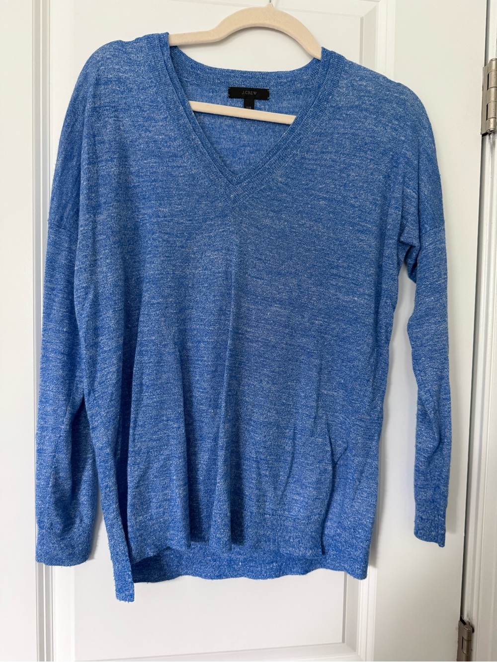 J. Crew Women's V-Neck Sweater in Heather Blue